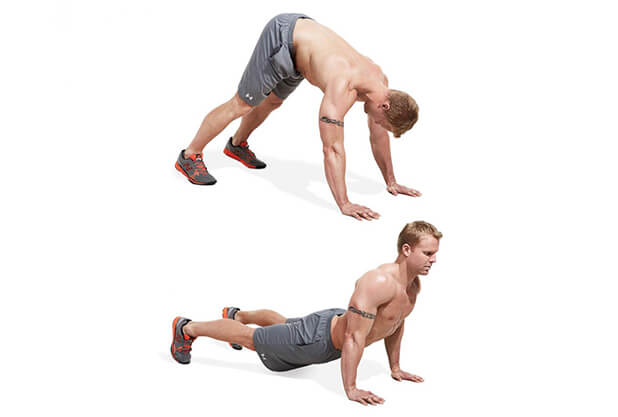 Alternate between Air Squats & Push Ups Alternate between Air Squats & Push Ups