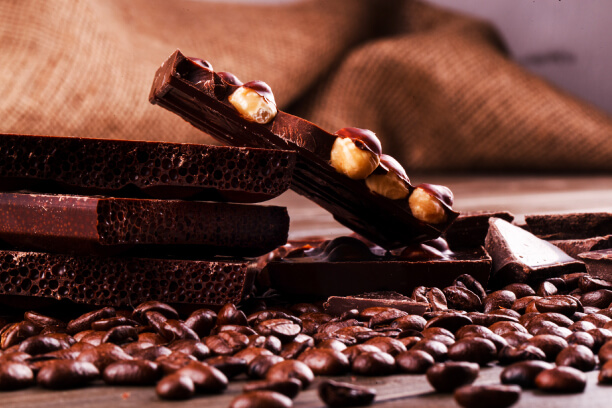 Dark chocolate and nuts Dark chocolate and nuts