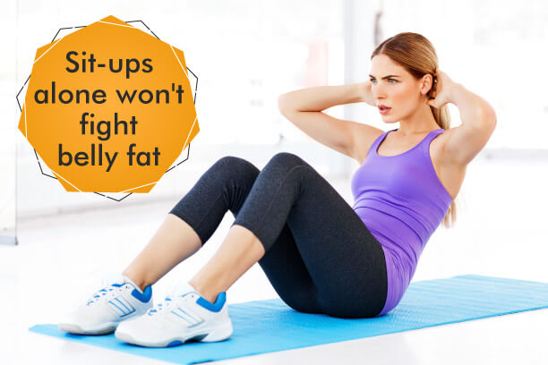 Sit ups alone can't reduce belly fat Sit ups alone can't reduce belly fat