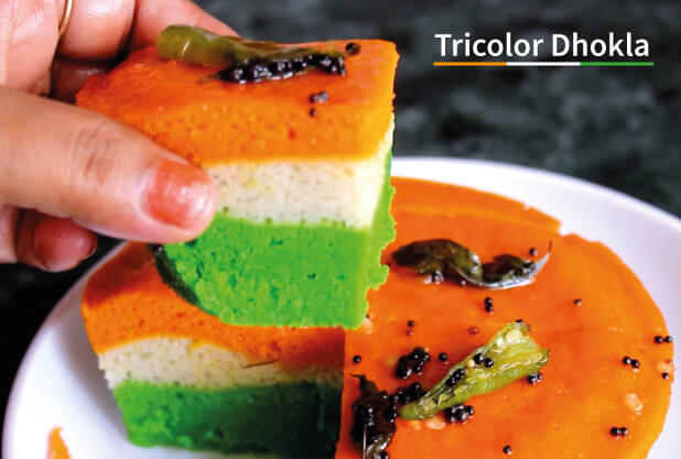 Tricolour Dhokla Tricolour Dhokla
