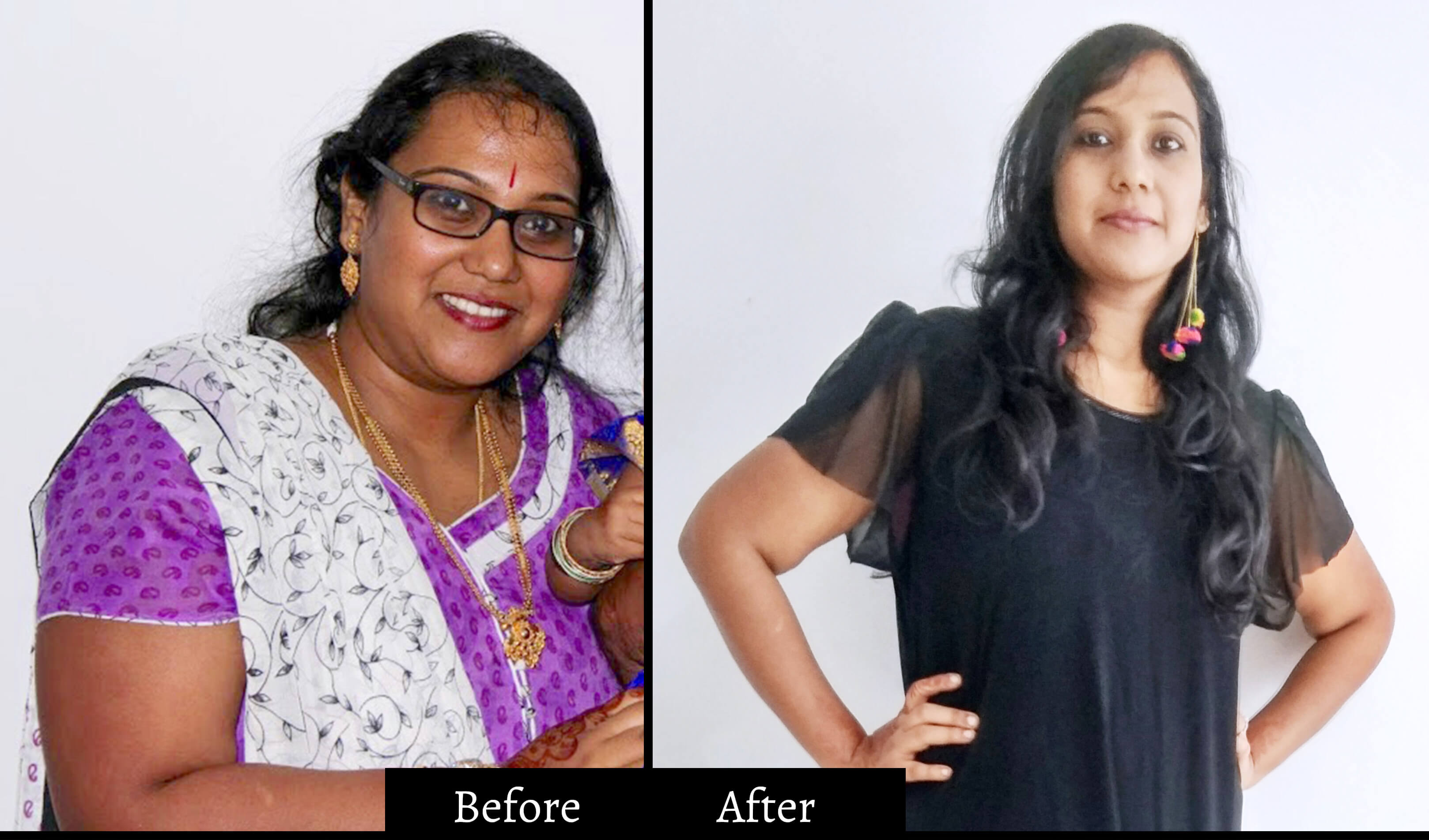Divya's before & after weight loss Divya’s before & after weight loss